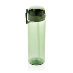 Bouteille de sport en RPET avec bouchon antifuite et paille 800 ml couleur vert