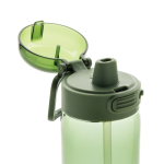 Bouteille de sport en RPET avec bouchon antifuite et paille 800 ml couleur vert huitième vue