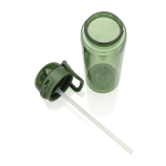 Bouteille de sport en RPET avec bouchon antifuite et paille 800 ml couleur vert neuvième vue