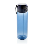 Bouteille de sport en RPET avec bouchon antifuite et paille 800 ml couleur bleu marine