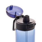 Bouteille de sport en RPET avec bouchon antifuite et paille 800 ml couleur bleu marine huitième vue