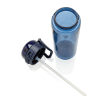 Bouteille de sport en RPET avec bouchon antifuite et paille 800 ml couleur bleu marine neuvième vue