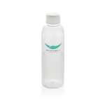 Gourde en RPET au design ondulé avec anse 750 ml couleur blanc vue avec logo