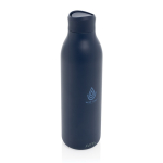 Bouteille écologique avec prise en main à 360° 600 ml Avira Alok couleur bleu marine vue avec logo