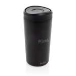 Mug thermos à emporter écologique avec couvercle 400 ml Avira Alix couleur noir vue avec logo