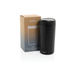 Mug thermos à emporter écologique avec couvercle 400 ml Avira Alix couleur noir vue avec boîte