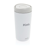 Mug thermos à emporter écologique avec couvercle 400 ml Avira Alix couleur blanc vue avec logo