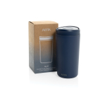 Mug thermos à emporter écologique avec couvercle 400 ml Avira Alix couleur bleu marine vue avec boîte