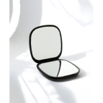 Miroir en plastique recyclé avec double vue standard et grossissement couleur noir vue d'ambiance