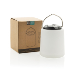 Lampe portative en plastique recyclé avec trois modes d’éclairage LED couleur blanc vue avec boîte