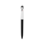Stylo en plastique recyclé avec encre bleue ultra‑fluide couleur noir vue avec logo