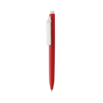 Stylo en plastique recyclé avec encre bleue ultra‑fluide couleur rouge