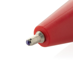 Stylo en plastique recyclé avec encre bleue ultra‑fluide couleur rouge quatrième vue