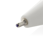 Stylo en plastique recyclé avec encre bleue ultra‑fluide couleur blanc quatrième vue