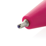 Stylo en plastique recyclé avec encre bleue ultra‑fluide couleur rose quatrième vue