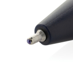 Stylo en plastique recyclé avec encre bleue ultra‑fluide couleur bleu marine quatrième vue