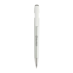 Stylo en plastique recyclé avec recharge Dokumental® à encre bleue couleur gris vue avec logo