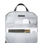 Sac à dos extensible en tissu recyclé avec zip Duo‑Zipper 16” couleur noir