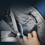 Sac à dos extensible en tissu recyclé avec zip Duo‑Zipper 16” couleur noir