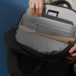 Sac à dos extensible en tissu recyclé avec zip Duo‑Zipper 16” couleur noir