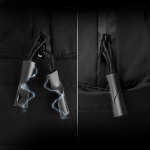 Sac à dos extensible en tissu recyclé avec zip Duo‑Zipper 16” couleur noir