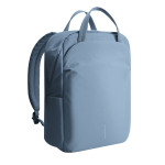 Sac à dos extensible en tissu recyclé avec zip Duo‑Zipper 16” couleur bleu dixième vue