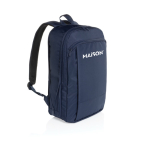 Sac à dos ultra‑fin en RPET au design extensible 15,6” couleur bleu marine vue avec logo