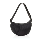 Sac bandoulière XL en RPET avec poche extérieure et sangle ajustable couleur noir troisième vue