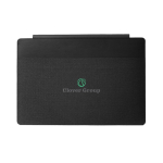 Housse d’ordinateur recyclée avec support inclinable de 4 cm 14” couleur noir vue avec logo