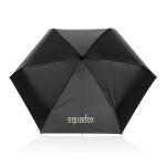 Petit parapluie manuel en tissu RPET 190T au design résistant Ø100 couleur noir vue avec logo