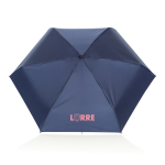 Petit parapluie manuel en tissu RPET 190T au design résistant Ø100 couleur bleu marine vue avec logo