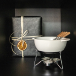 Fondue au fromage en céramique chauffée à la bougie 750 ml Boska couleur blanc