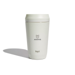 Tasse thermos en acier recyclé avec couvercle 360°, 354 ml Topl To Go couleur blanc vue avec logo