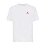 T‑shirt unisexe en coton recyclé 220 g/m² IQONIQ Nikko couleur blanc vue avec logo