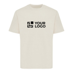 T‑shirt unisexe en coton recyclé 220 g/m² IQONIQ Nikko couleur beige avec zone d'impression