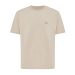 T‑shirt unisexe en coton recyclé 220 g/m² IQONIQ Nikko couleur camel vue avec logo