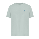 T‑shirt unisexe en coton recyclé 220 g/m² IQONIQ Nikko couleur vert olive vue avec logo