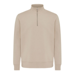 Pull demi‑zip en coton recyclé 300 g/m² Iqoniq Elgon couleur camel