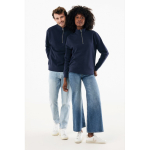 Pull demi‑zip en coton recyclé 300 g/m² Iqoniq Elgon couleur bleu marine