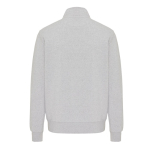 Pull demi‑zip en coton recyclé 300 g/m² Iqoniq Elgon couleur gris clair chiné deuxième vue