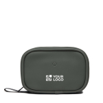 Trousse de secours en polyester recyclé avec accessoires couleur vert avec zone d'impression