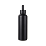 Gourde isotherme en acier inoxydable recyclé avec anse 600 ml couleur noir deuxième vue