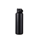 Gourde isotherme en acier inoxydable recyclé avec anse 600 ml couleur noir troisième vue