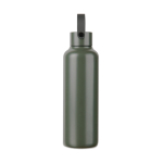 Gourde isotherme en acier inoxydable recyclé avec anse 600 ml couleur vert deuxième vue
