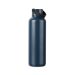 Gourde isotherme en acier inoxydable recyclé avec anse 600 ml couleur bleu marine troisième vue