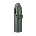 Gourde isotherme en acier recyclé avec anse et double ouverture 600 ml couleur vert troisième vue