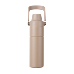 Gourde isotherme en acier recyclé avec anse et double ouverture 600 ml couleur ivoire