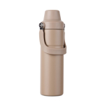 Gourde isotherme en acier recyclé avec anse et double ouverture 600 ml couleur ivoire troisième vue