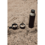 Thermos en acier inoxydable recyclé avec anse de transport 750 ml couleur noir vue d'ambiance 2