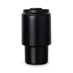 Tasse à emporter en acier recyclé avec couvercle rabattable 350 ml couleur noir